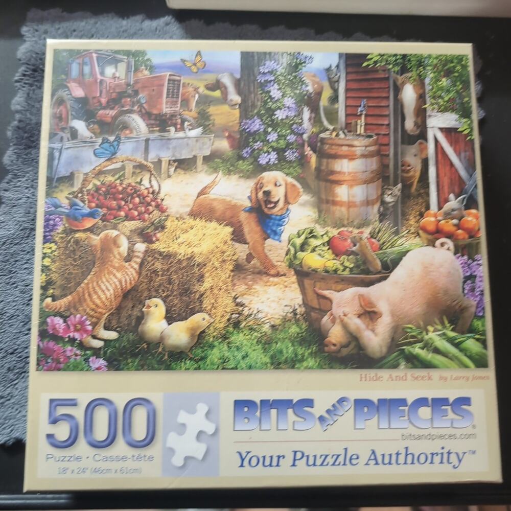 Sealed New Bits and Pieces 500 Piece Jigsaw Puzzles Hide and Seek - 18" x 24"